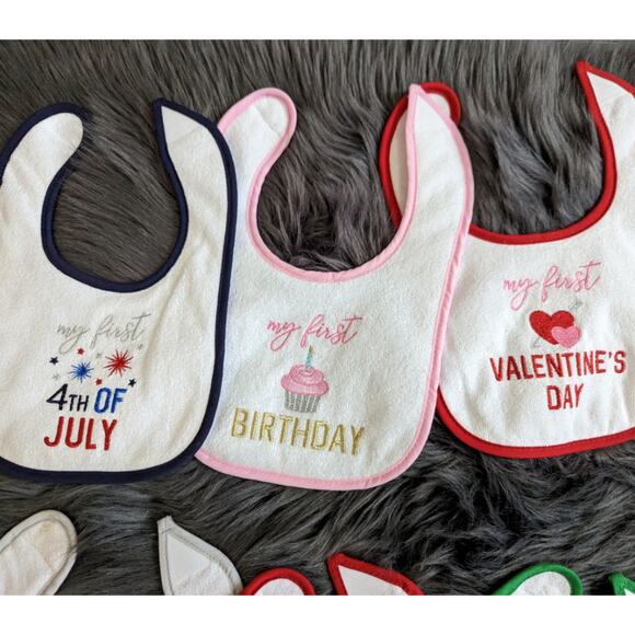 12 piece My First Holiday Bib Bundle - Picture 5 of 6